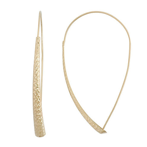 14K Gold 2 1/2 Inch Hoop Earrings