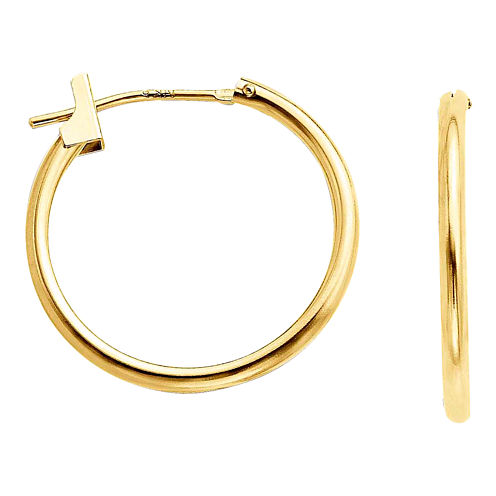 14K Gold 19mm Hoop Earrings