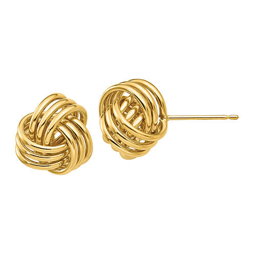 14K Gold 12mm Knot Stud Earrings