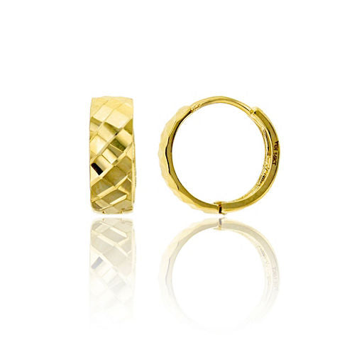 14K Gold 12mm Hoop Earrings