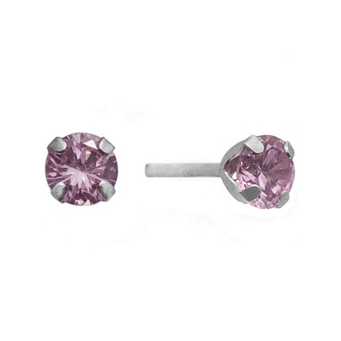 1½ CT. T.W. Color-Enhanced Pink Diamond Stud Earrings