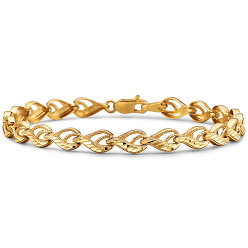 10K Yellow Gold Diamond-Cut 4.55mm Link Bracelet