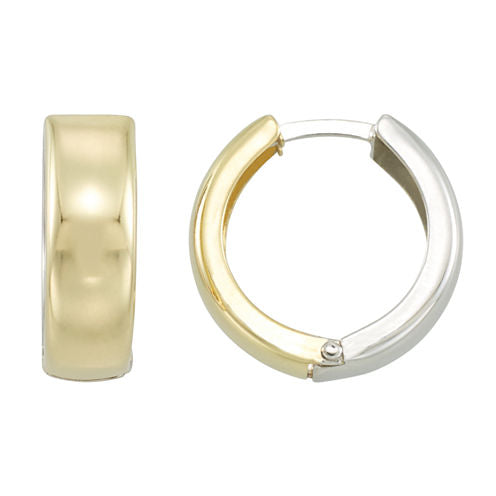 10K Two Tone Gold 18K Two Tone Gold 14.2mm Hoop Earrings