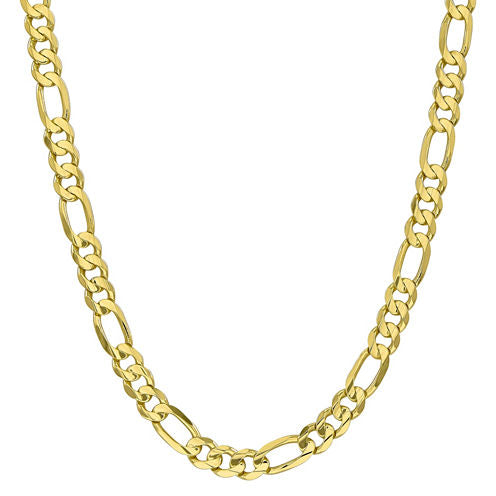 10K Gold Solid Figaro 20 Inch Chain Necklace