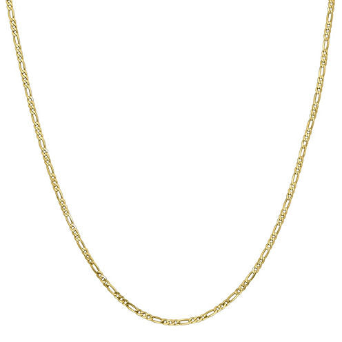 10K Gold Solid Figaro 16 Inch Chain Necklace