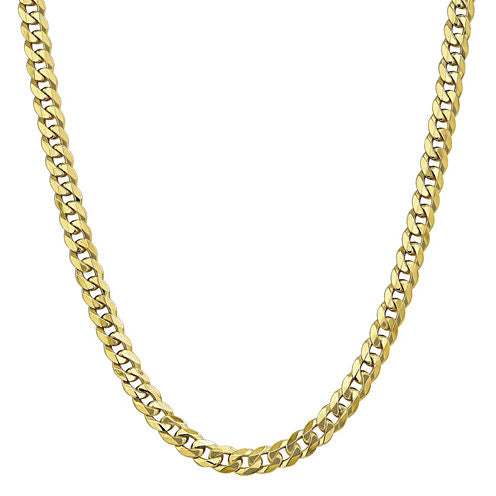 10K Gold Solid Curb 20 Inch Chain Necklace