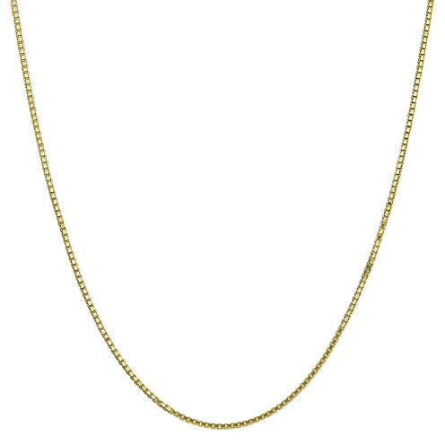 10K Gold Solid Box 18 Inch Chain Necklace