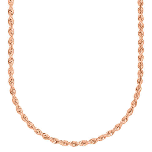 10K Gold Hollow Rope 18 Inch Chain Necklace