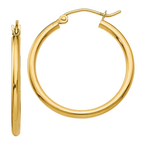 10K GOLD 22mm Round Hoop Earrings