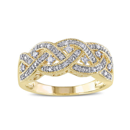 1/8 CT. T.W. Diamond Yellow Gold Over Silver Ring