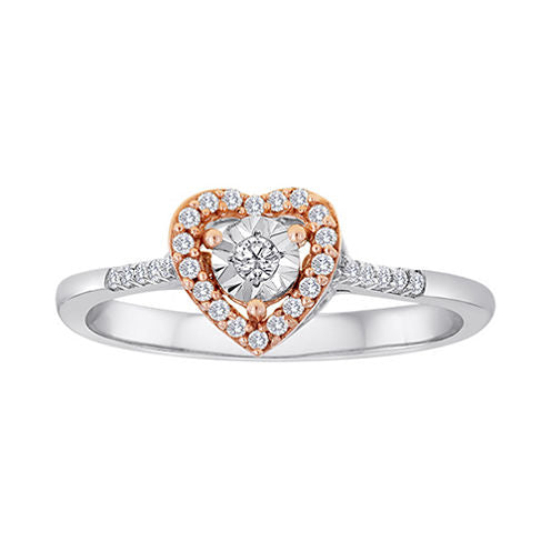 1/8 CT. T.W. Diamond Two-Tone Heart Ring