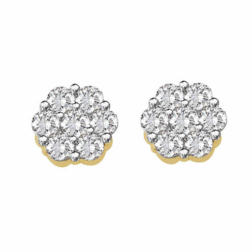 1/7 CT. T.W. Genuine White Diamond 10K Gold 4.2mm Stud Earrings