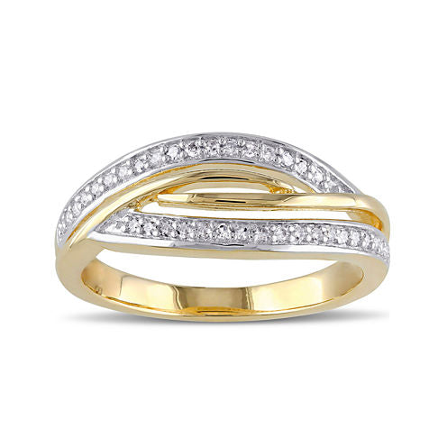 1/7 CT. T.W. Diamond Yellow Gold Over Silver Ring