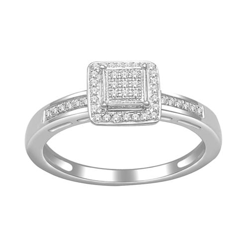 1/7 CT. T.W. Diamond Princess-Style Ring