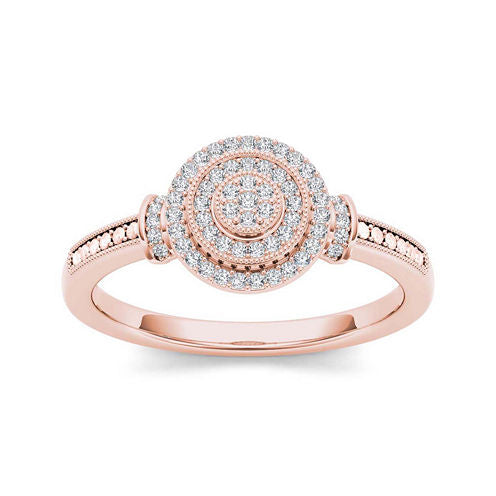 1/6 CT. T.W. Diamond 10K Rose Gold Engagement Ring