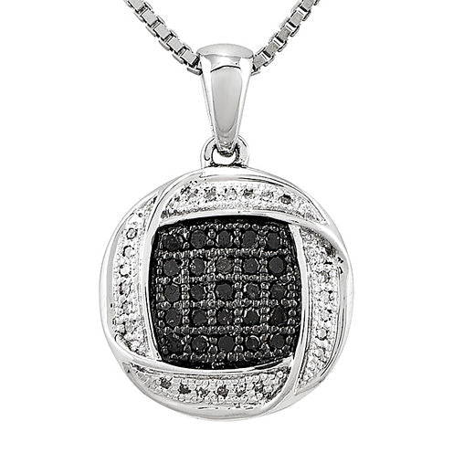 1/5 CT. T.W. White and Color-Enhanced Black Diamond Pendant Necklace