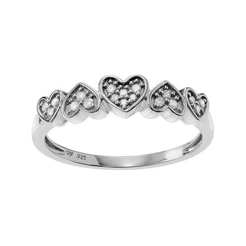 1/5 CT. T.W. Diamond Sterling Silver Heart Ring