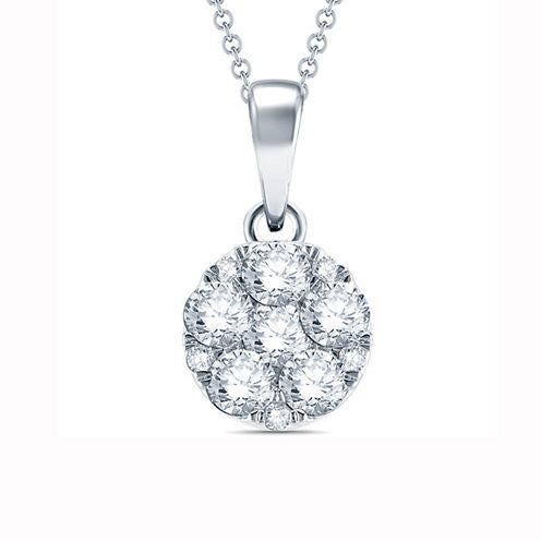 1/4 CT. T.W. White Diamond 10K Gold Pendant Necklace