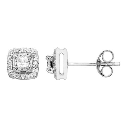 1/4 CT. T.W. Genuine White Diamond 10K Gold 7.6mm Stud Earrings