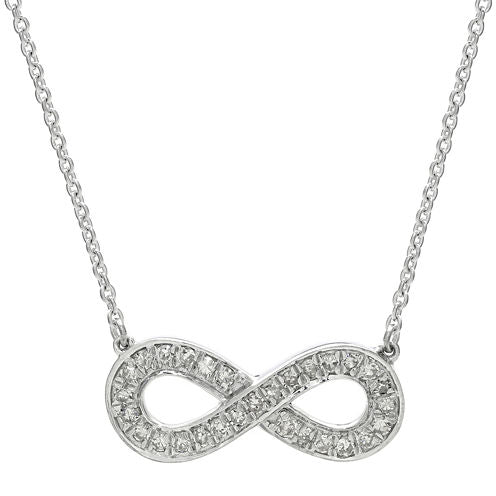 1/4 CT. T.W. Diamond Sterling Silver Infinity Pendant Necklace