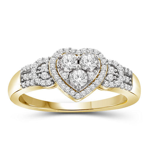 1/4 CT. T.W. Diamond 10K Yellow Gold Heart Ring