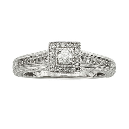 1/4 CT. T.W. Diamond 10K White Gold Promise Ring