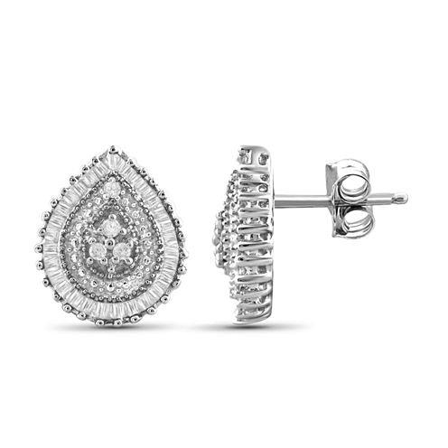 1/4 CT. T.W. Diamond 10K White Gold Earrings