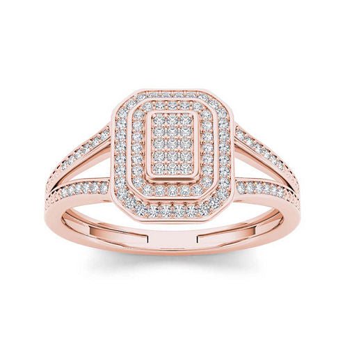 1/4 CT. T.W. Diamond 10K Rose Gold Engagement Ring