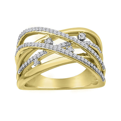 1/4 CT. T.W. 14K Gold Over Silver Orbit Ring