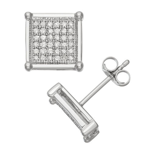 1/3 CT. T.W. White Diamond 10K White Gold 14mm Stud Earrings