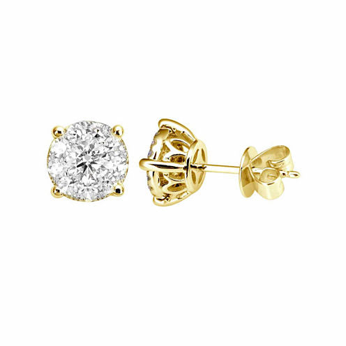 1/3 CT. T.W. Genuine White Diamond 14K Gold Stud Earrings