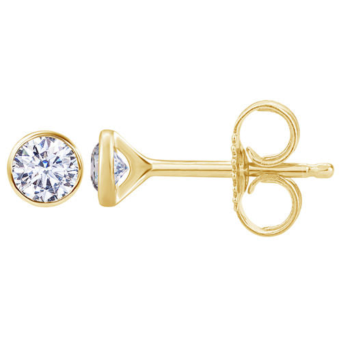 1/3 CT. T.W. Genuine White Diamond 14K Gold 4mm Round Stud Earrings