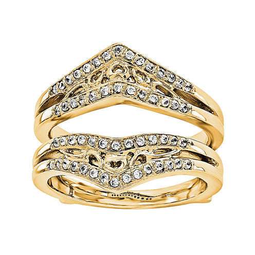 1/3 CT. T.W. Diamond 14K Yellow Gold Ring Guard