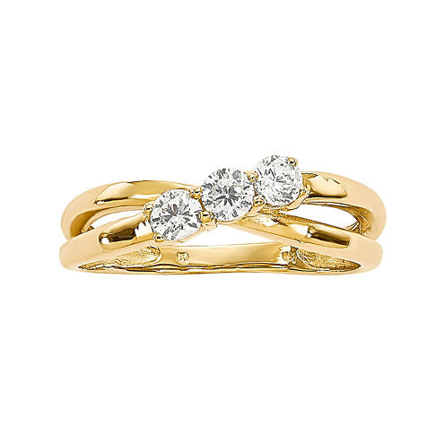 1/3 CT. T.W. Diamond 14K Yellow Gold 3-Stone Ring