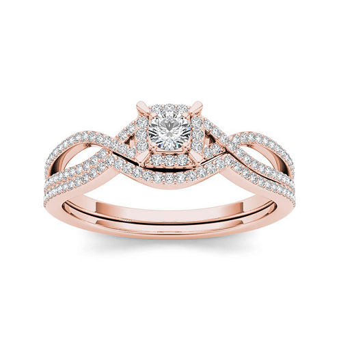 1/3 CT. T.W. Diamond 14K Rose Gold Engagement Ring