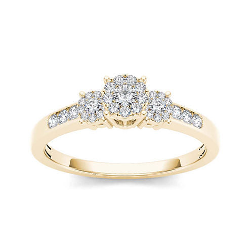 1/3 CT. T.W. Diamond 10K Yellow Gold Engagement Ring