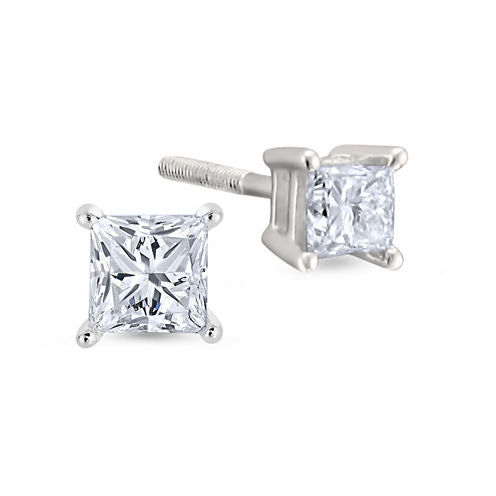 1/2 CT. T.W. Genuine White Diamond 14K Gold Stud Earrings