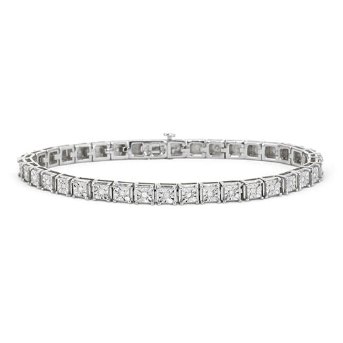 1/2 CT. T.W. Diamond Sterling Silver Tennis Bracelet