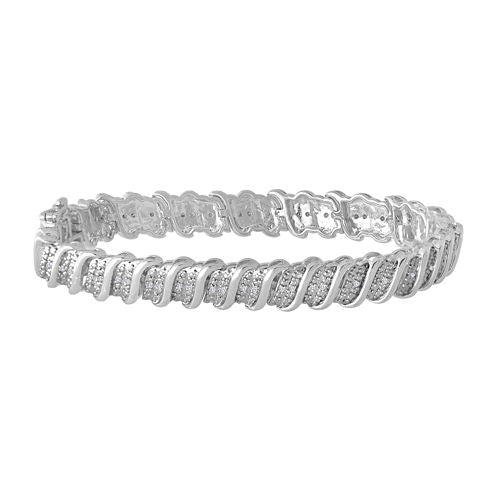 1/2 CT. T.W. Diamond Sterling Silver Bracelet