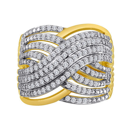 1/2 CT. T.W. Diamond Crisscross Ring