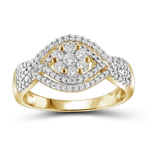 1/2 CT. T.W. Diamond Cluster 10K Yellow Gold  Ring