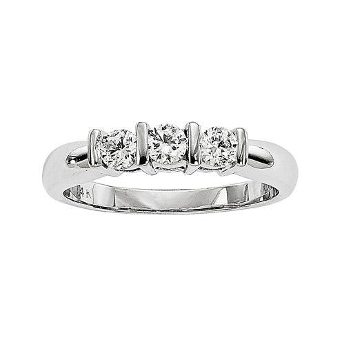 1/2 CT. T.W. Diamond 14K White Gold 3-Stone Engagement Ring