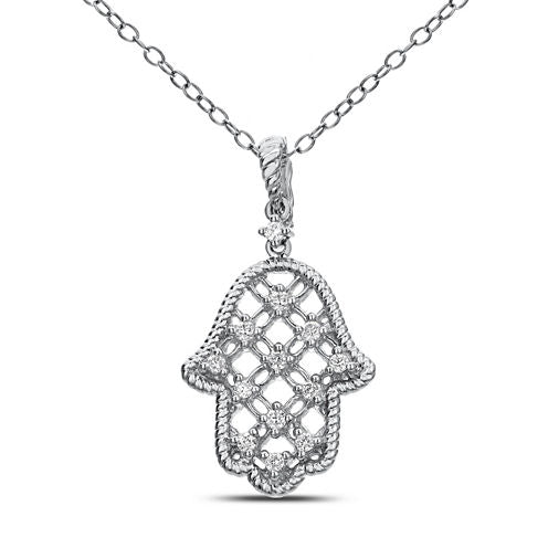 Womens 1/5 CT. T.W. White Diamond 14K White Gold Pendant Necklace