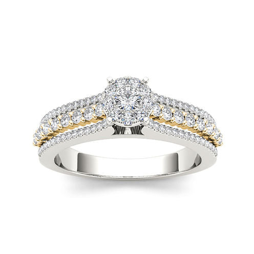 1/2 CT. T.W. Diamond 10K Two-Tone Gold Engagement Ring