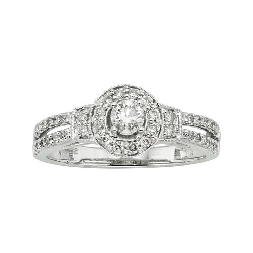 1/2 CT. T.W. Certified Diamond 10K White Gold Bridal Ring