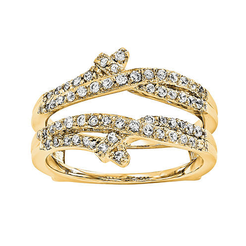 1/2 CT. T.W.  Round Diamond 14K Yellow Gold Ring Guard