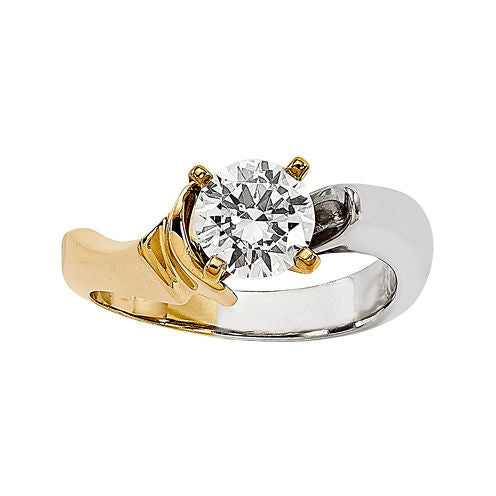 1/2 CT. Diamond 14K Two-Tone Gold Solitaire Ring