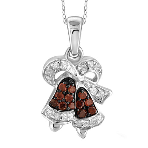 1/10 CT. T.W. White & Color-Enhanced Red Diamond Sterling Silver Pendant