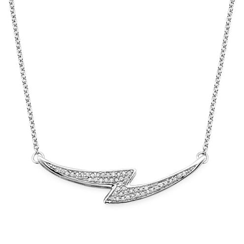 1/10 CT. T.W. Diamond Sterling Silver Bypass Necklace