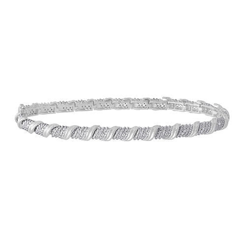 1/10 CT. T.W. Diamond Sterling Silver Bracelet